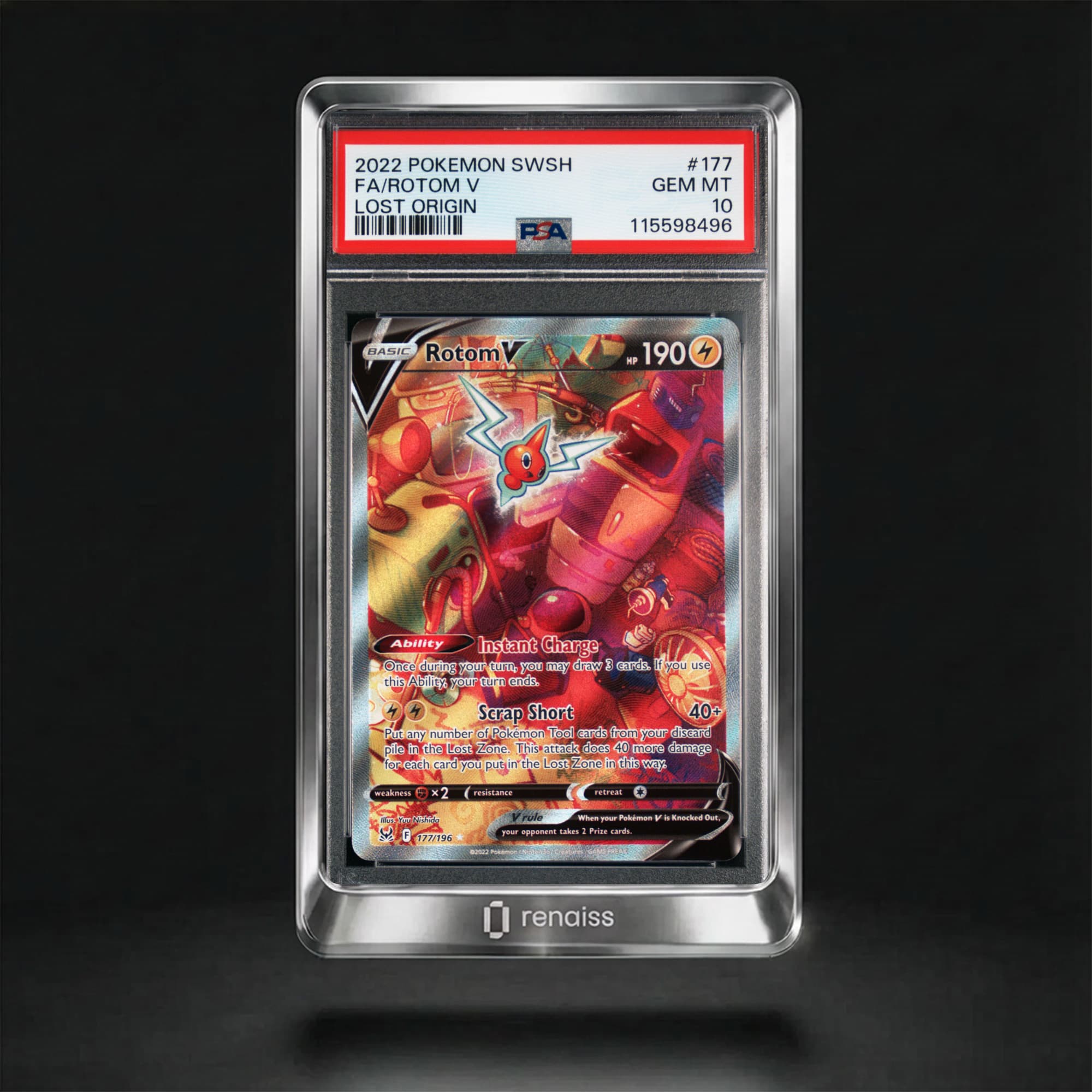 PSA 10 Gem Mint 2022 Pokemon Sword & Shield Lost Origin #177 Rotom V