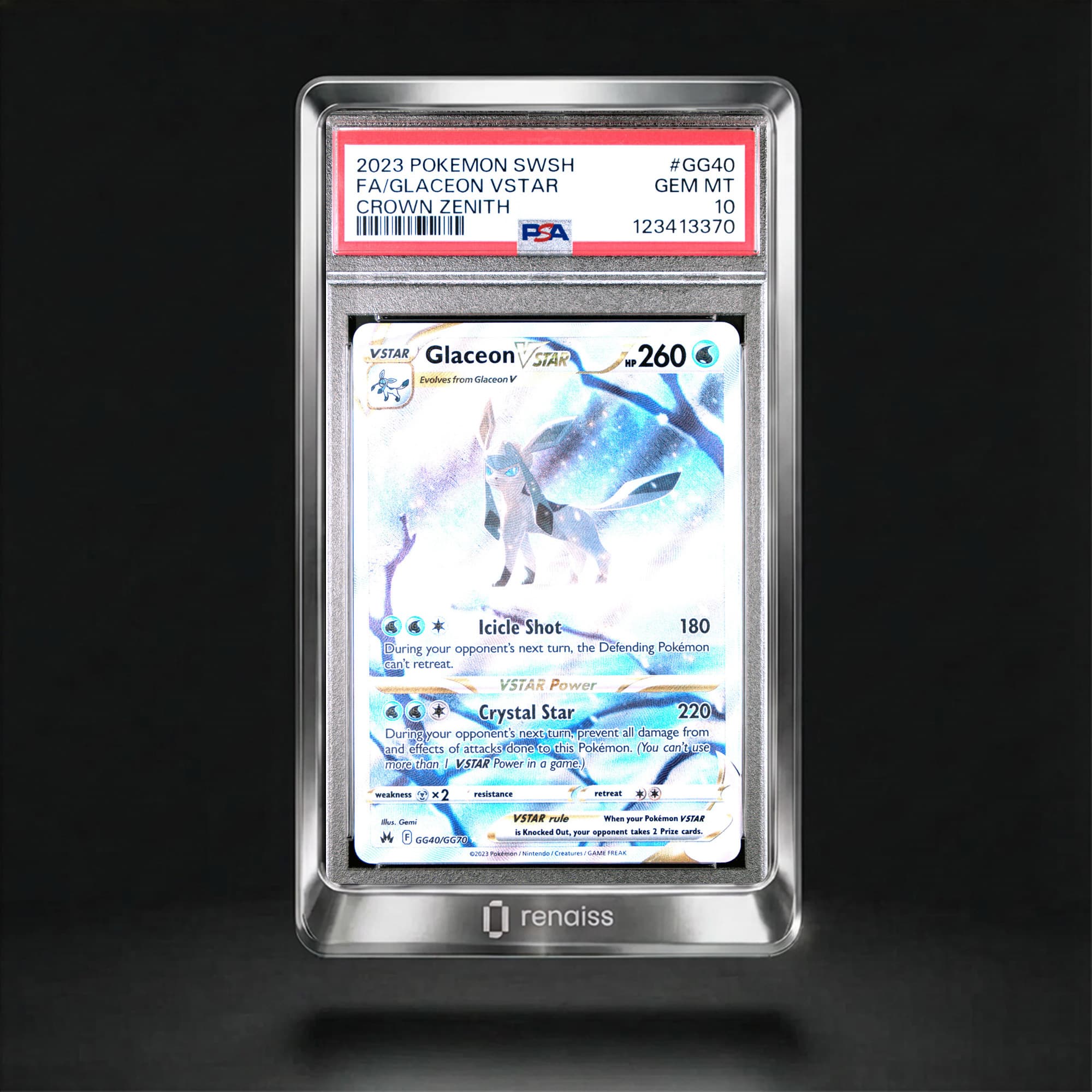 PSA 10 Gem Mint 2023 Pokemon Sword And Shield Crown Zenith #GG40 Glaceon Vstar