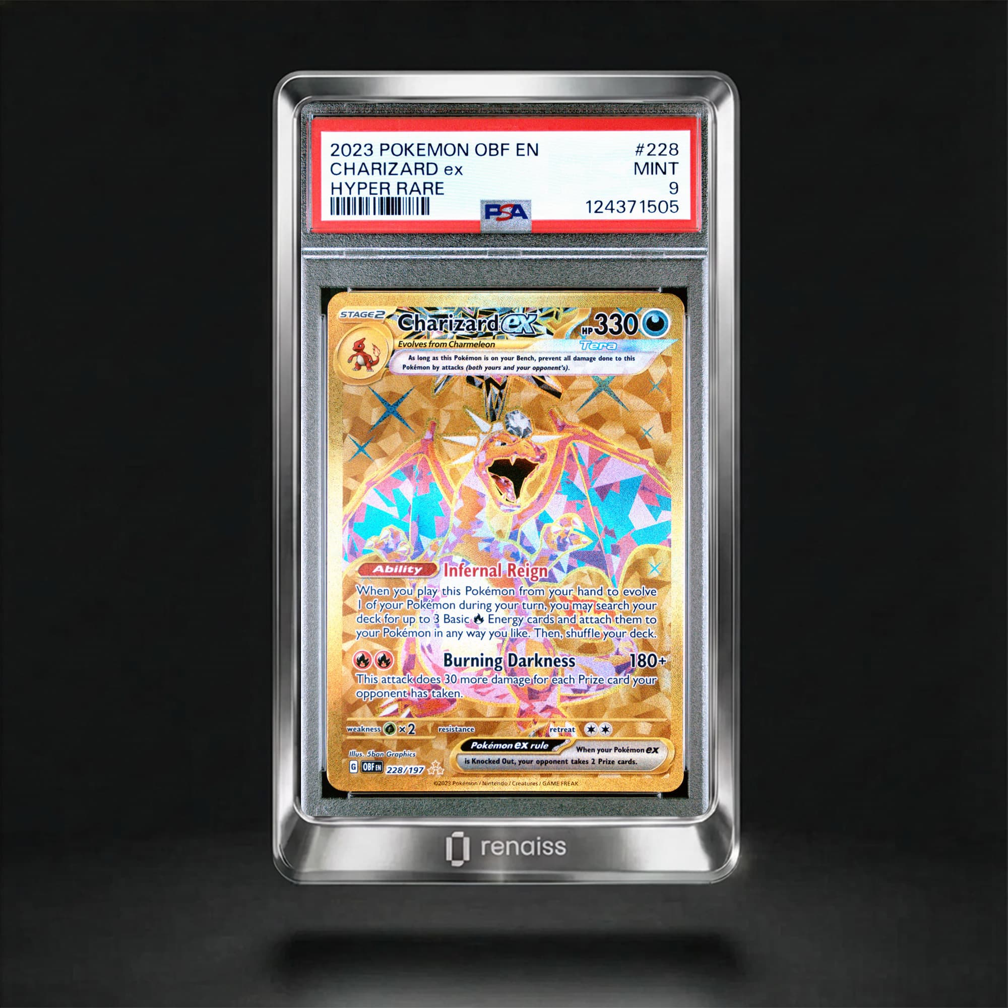 PSA 9 Mint 2023 Pokemon Obf En-Obsidian Flames #228 Charizard Ex