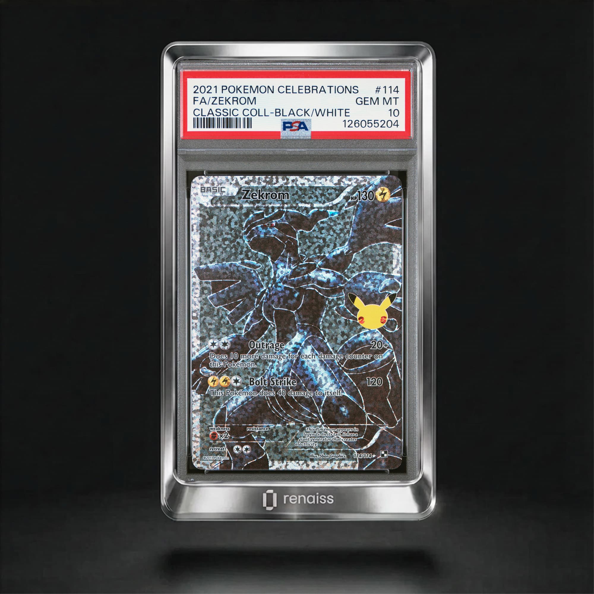 PSA 10 Gem Mint 2021 Pokemon Celebrations Classic Collection #114 Zekrom