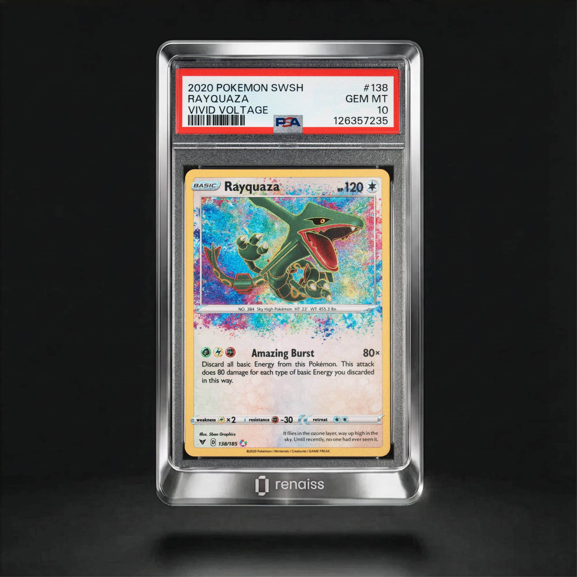 PSA 10 Gem Mint 2020 Pokemon Sword & Shield Vivid Voltage #138 Rayquaza