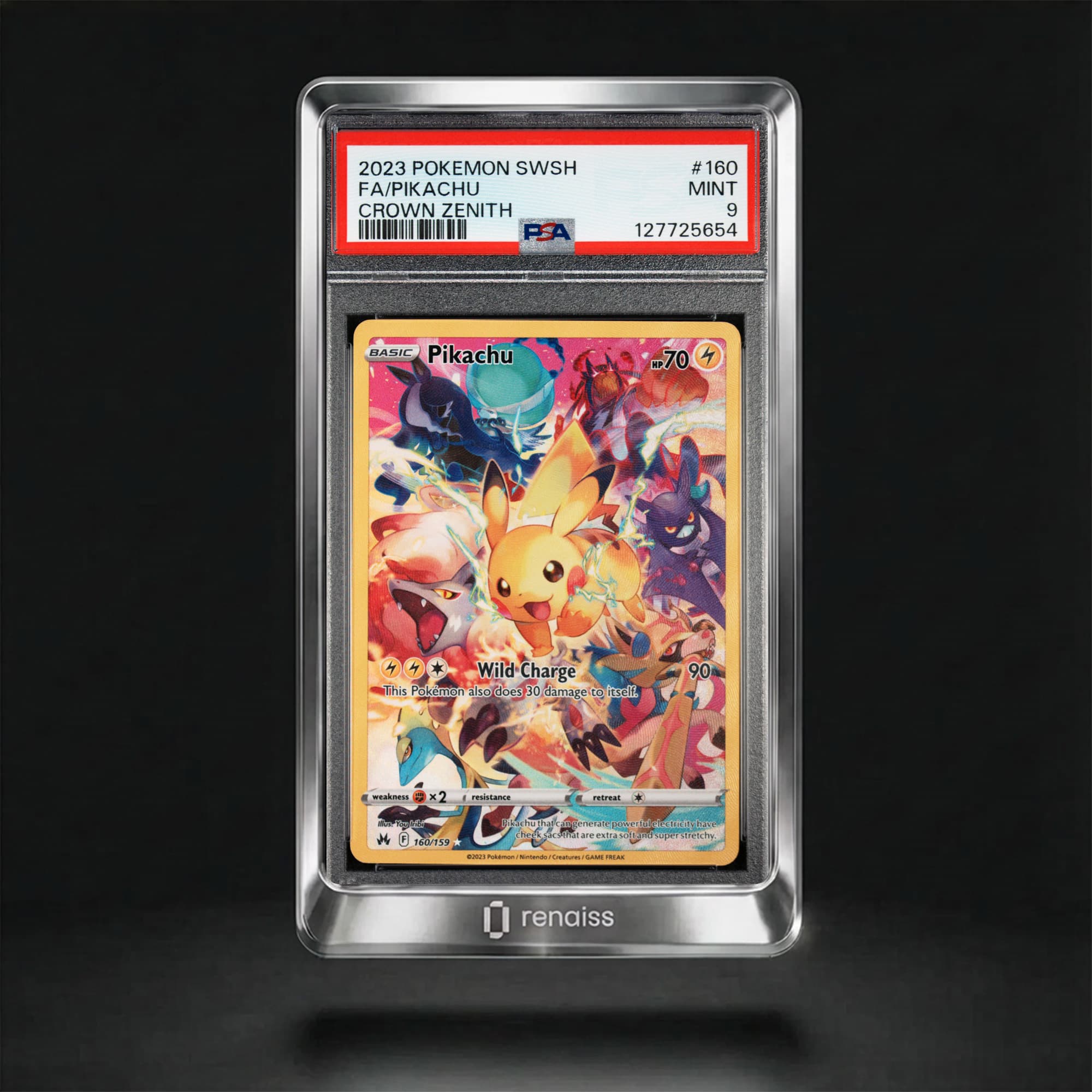 PSA 9 Mint 2023 Pokemon Sword And Shield Crown Zenith #160 Pikachu