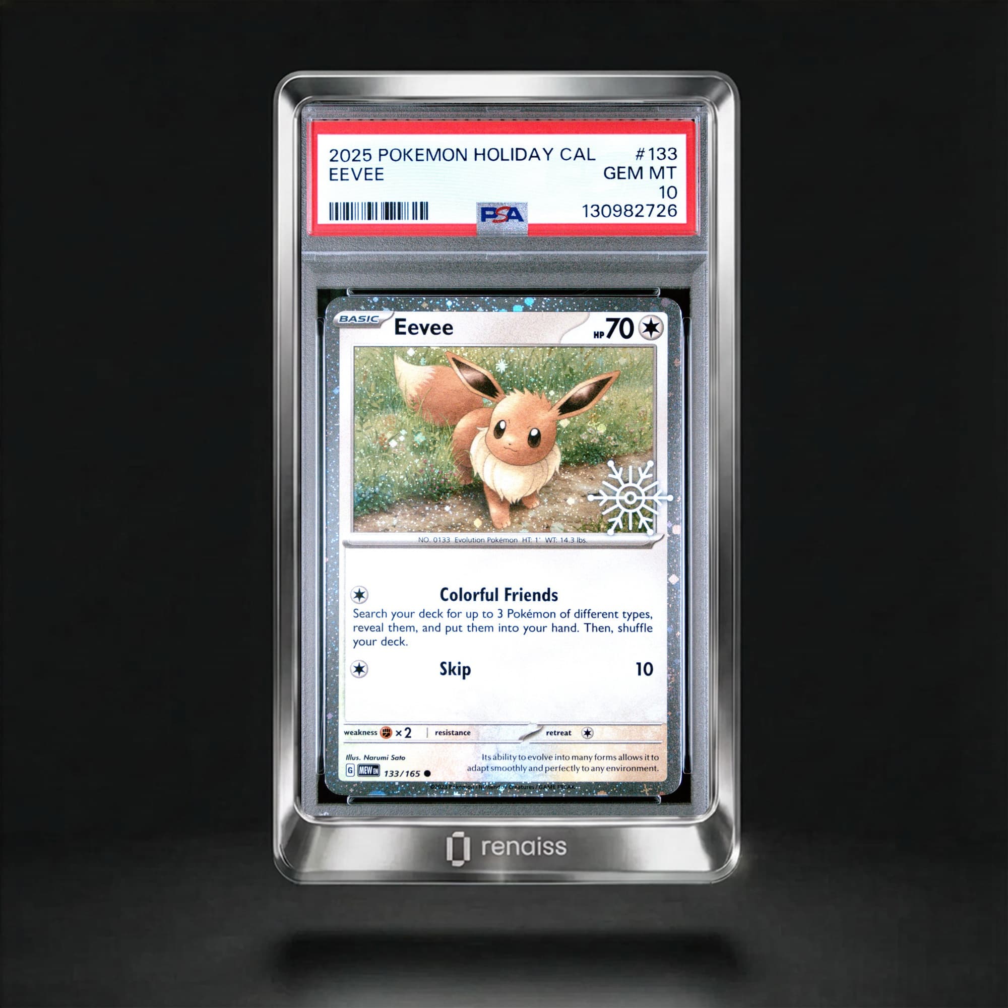 PSA 10 Gem Mint 2025 Pokemon Holiday Calendar #133 Eevee