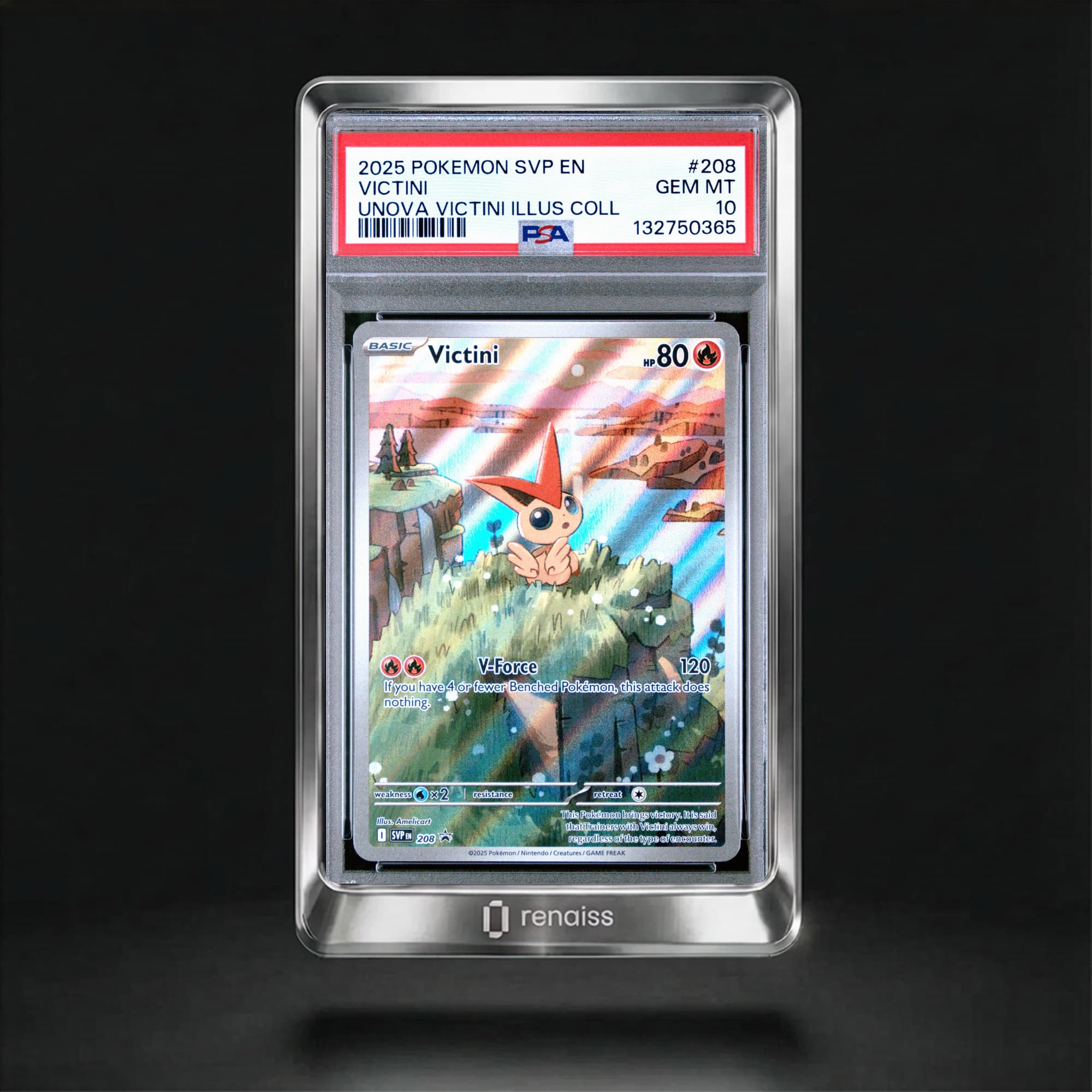 PSA 10 Gem Mint 2025 Pokemon Svp En-Sv Black Star Promo #208 Victini