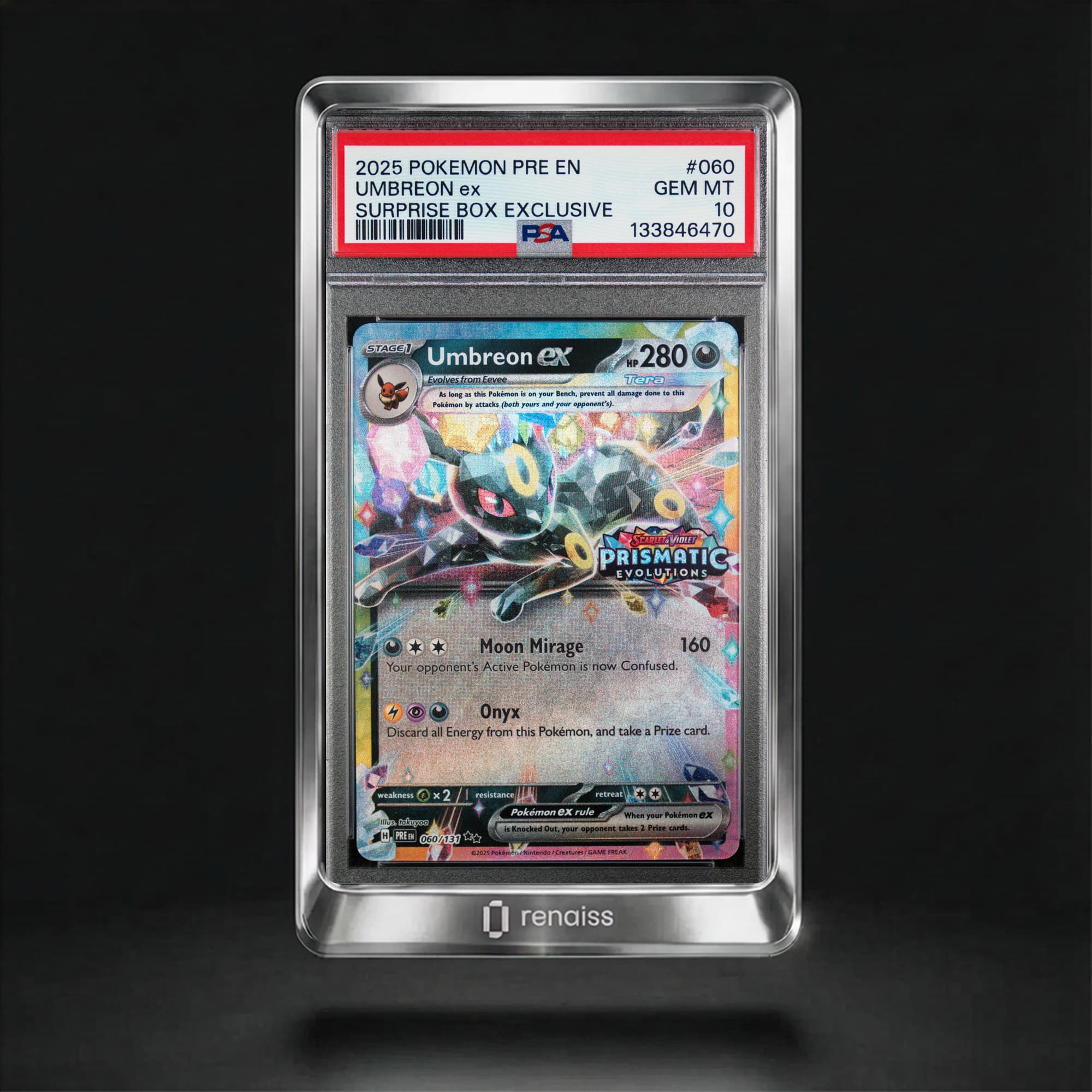 PSA 10 Gem Mint 2025 Pokemon Pre En-Prismatic Evolutions #60 Umbreon Ex