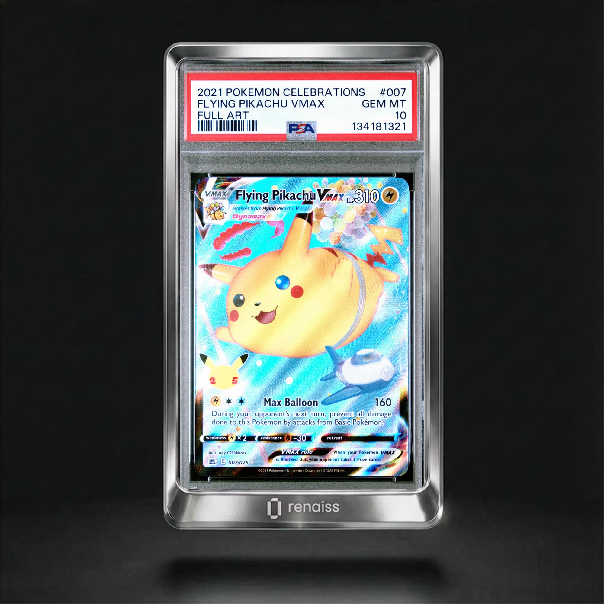 PSA 10 Gem Mint 2021 Pokemon Celebrations #7 Flying Pikachu Vmax