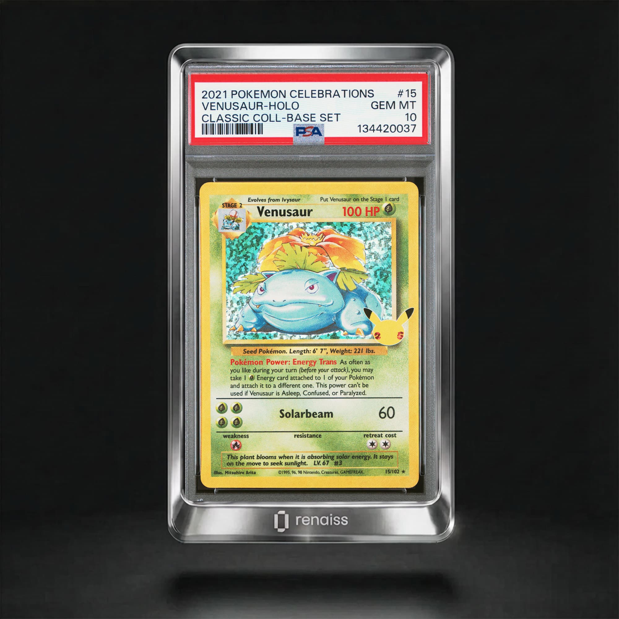 PSA 10 Gem Mint 2021 Pokemon Celebrations Classic Collection #15 Venusaur-Holo