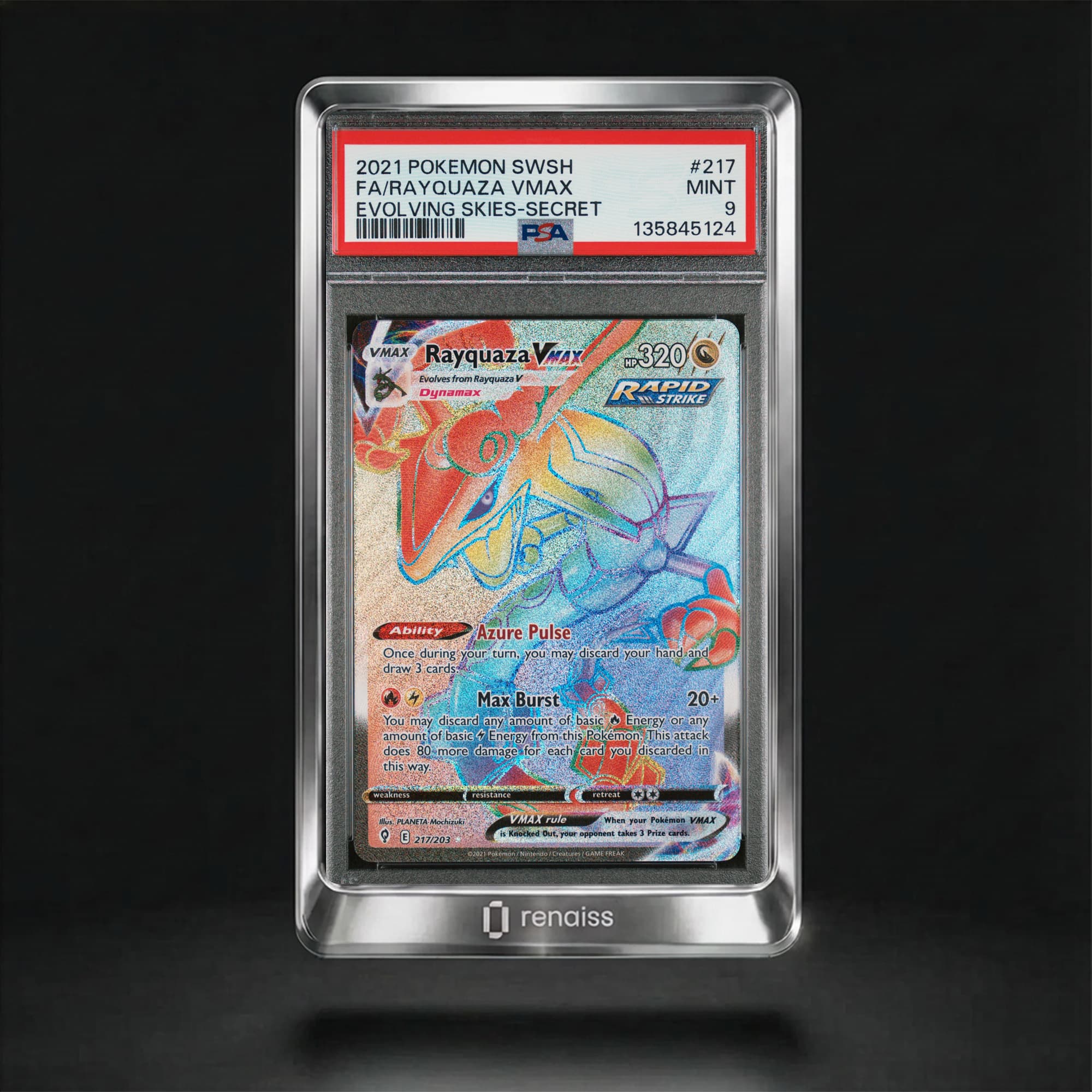 PSA 9 Mint 2021 Pokemon Sword & Shield Evolving Skies #217 Rayquaza Vmax