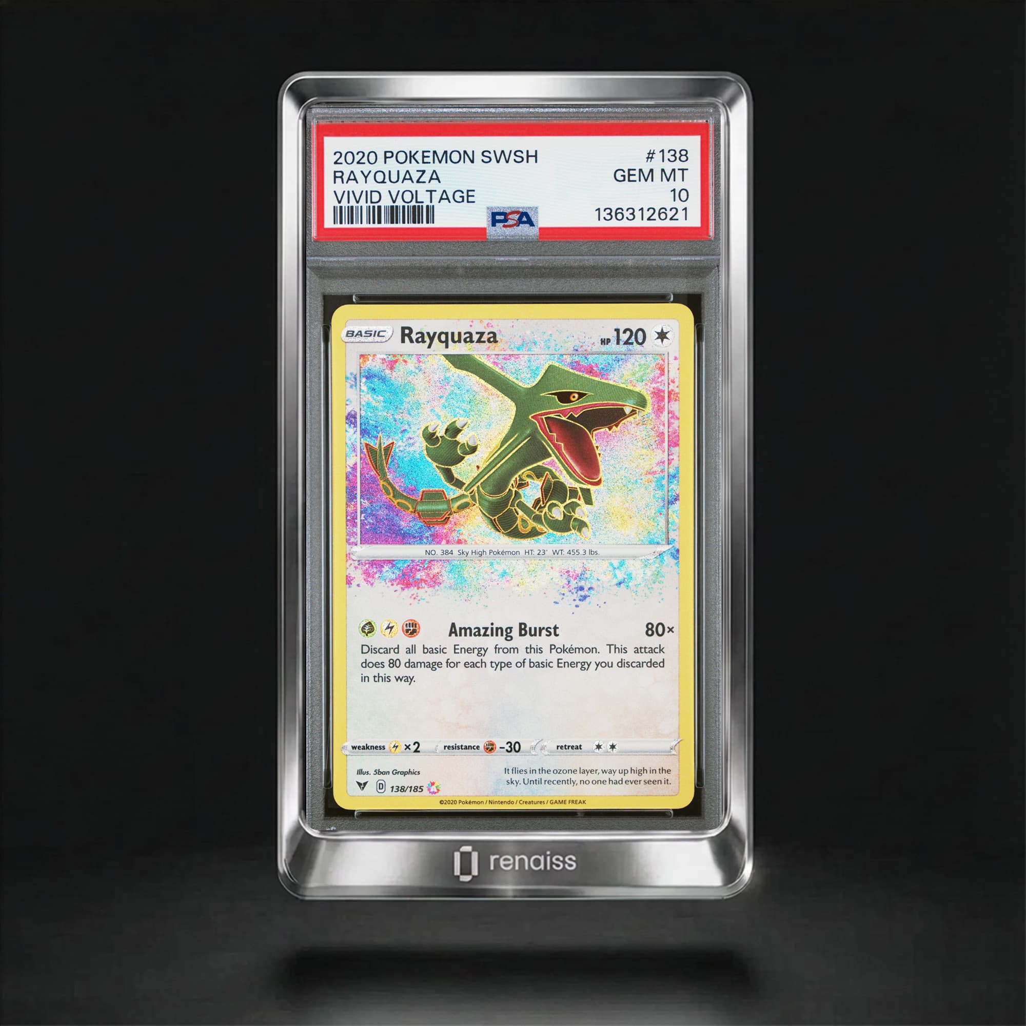 PSA 10 Gem Mint 2020 Pokemon Sword & Shield Vivid Voltage #138 Rayquaza