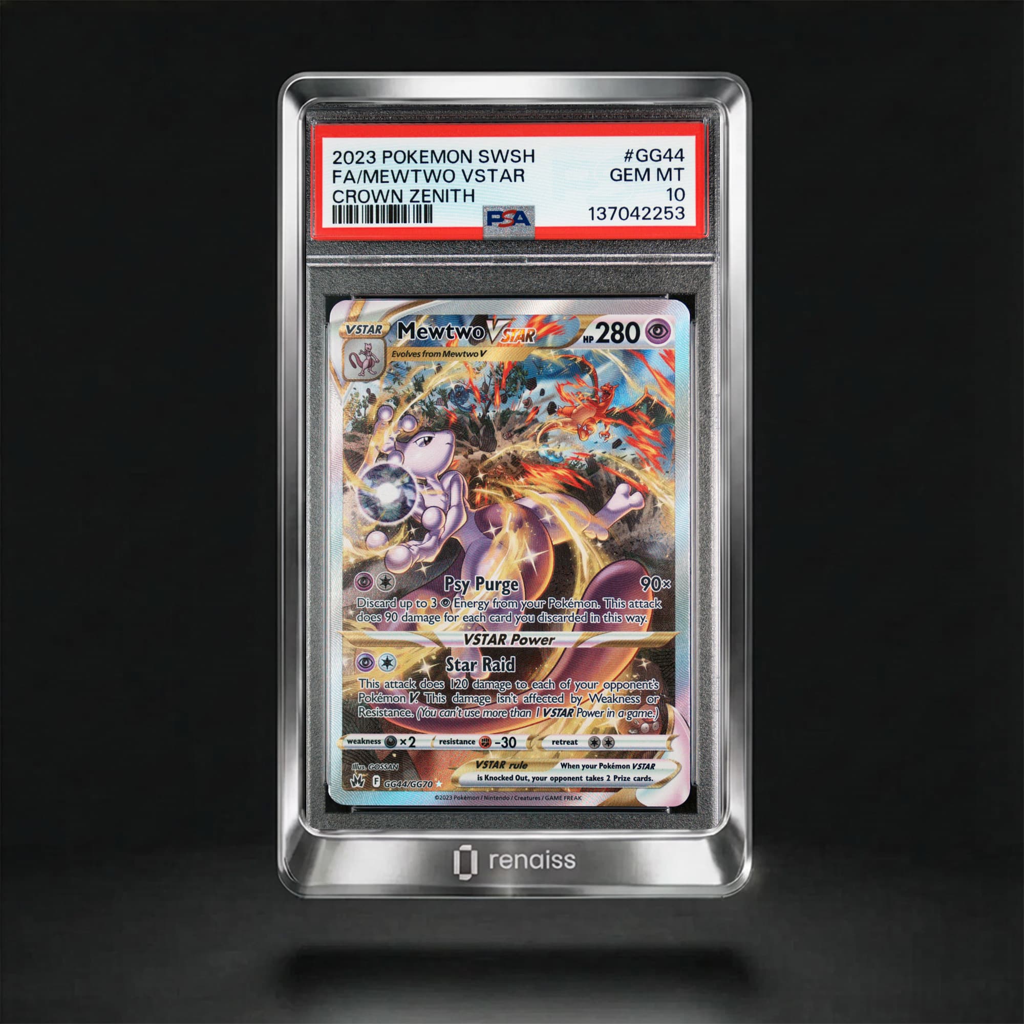 PSA 10 Gem Mint 2023 Pokemon Sword And Shield Crown Zenith #GG44 Mewtwo Vstar