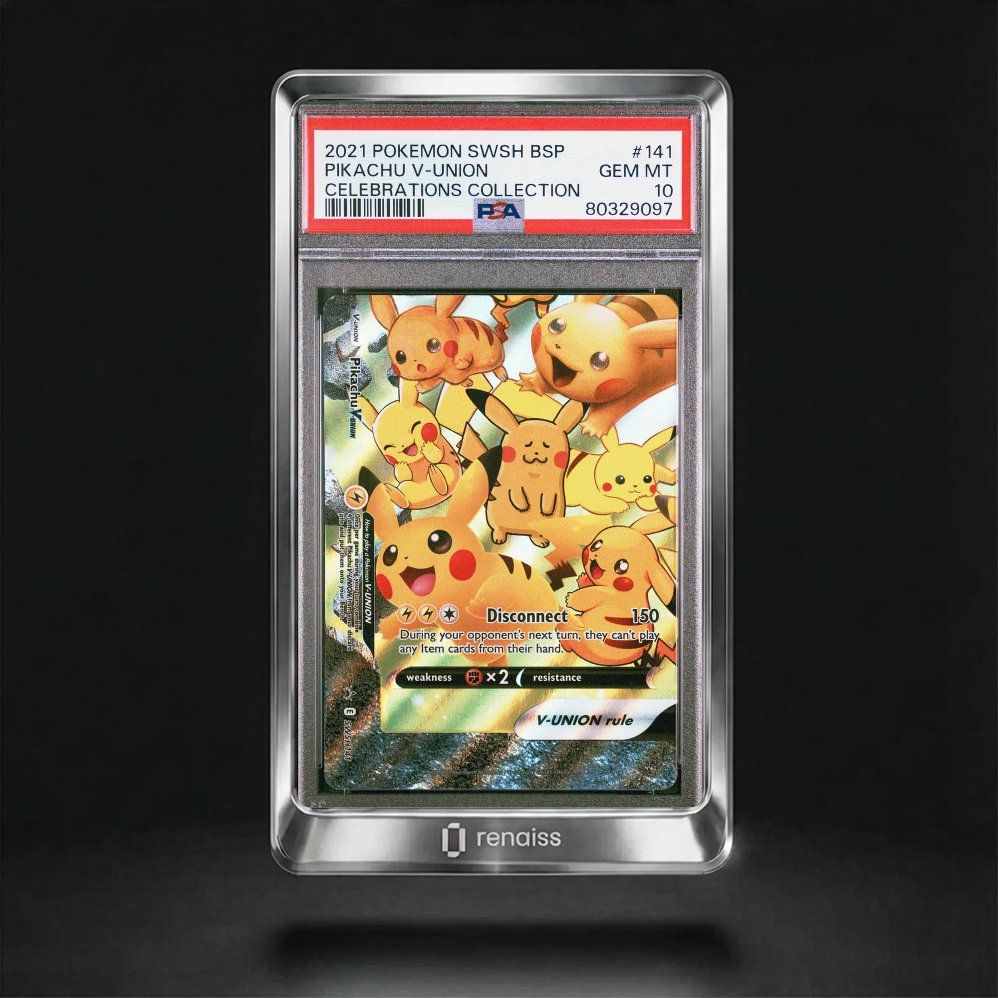 PSA 10 Gem Mint 2021 Pokemon Swsh Black Star Promo #141 Pikachu V-Union