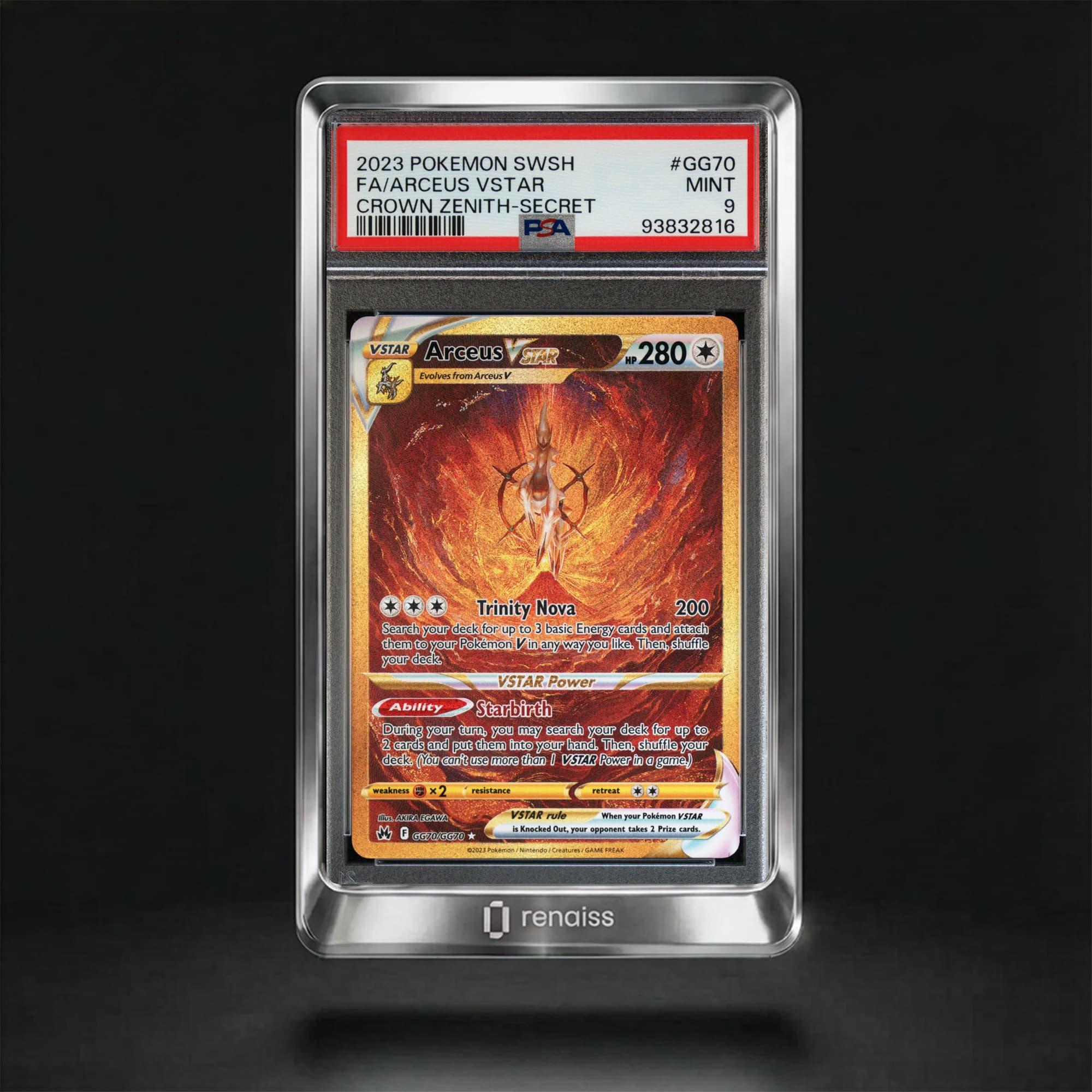 PSA 9 Mint 2023 Pokemon Sword And Shield Crown Zenith #GG70 Arceus Vstar