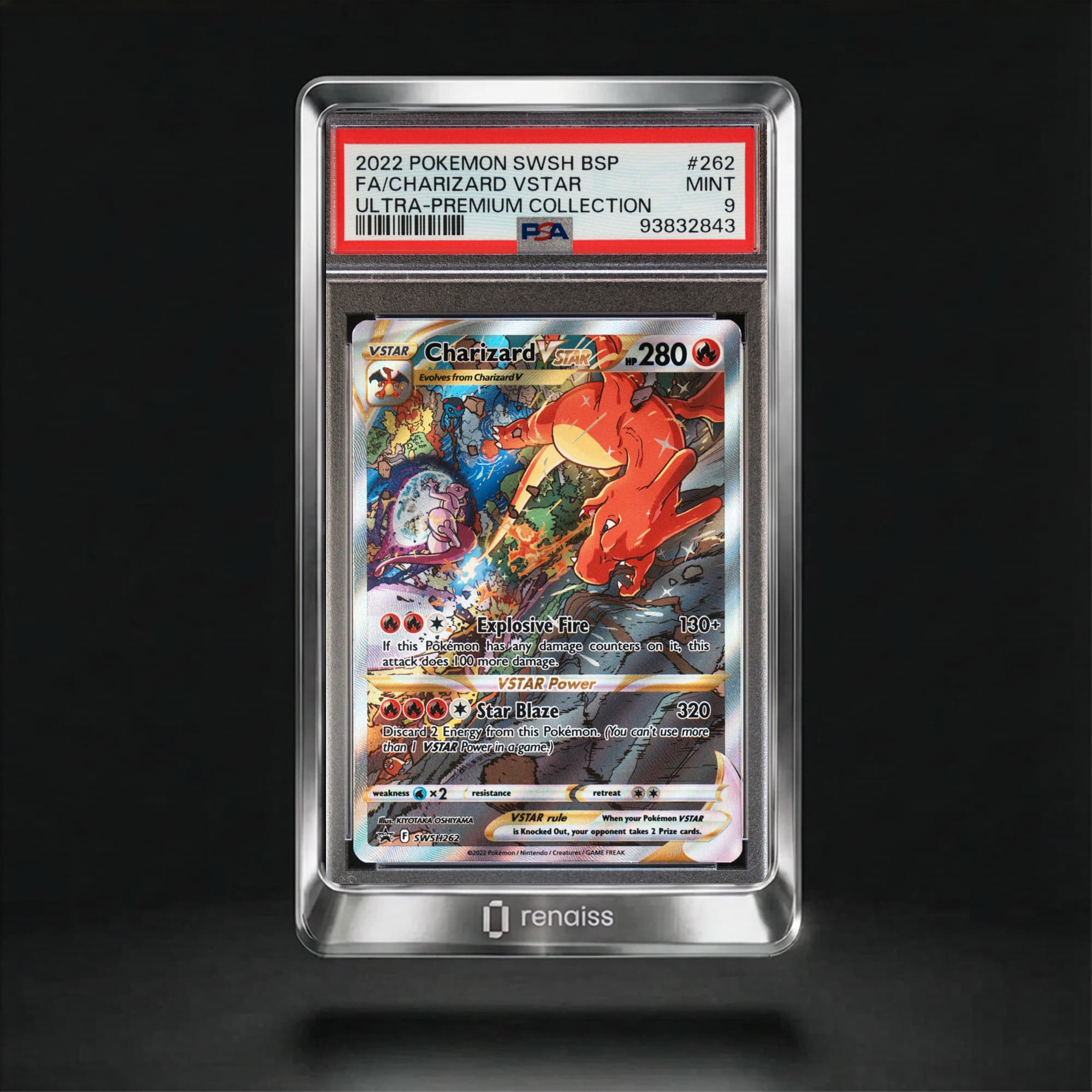 PSA 9 Mint 2022 Pokemon Swsh Black Star Promo #262 Charizard Vstar