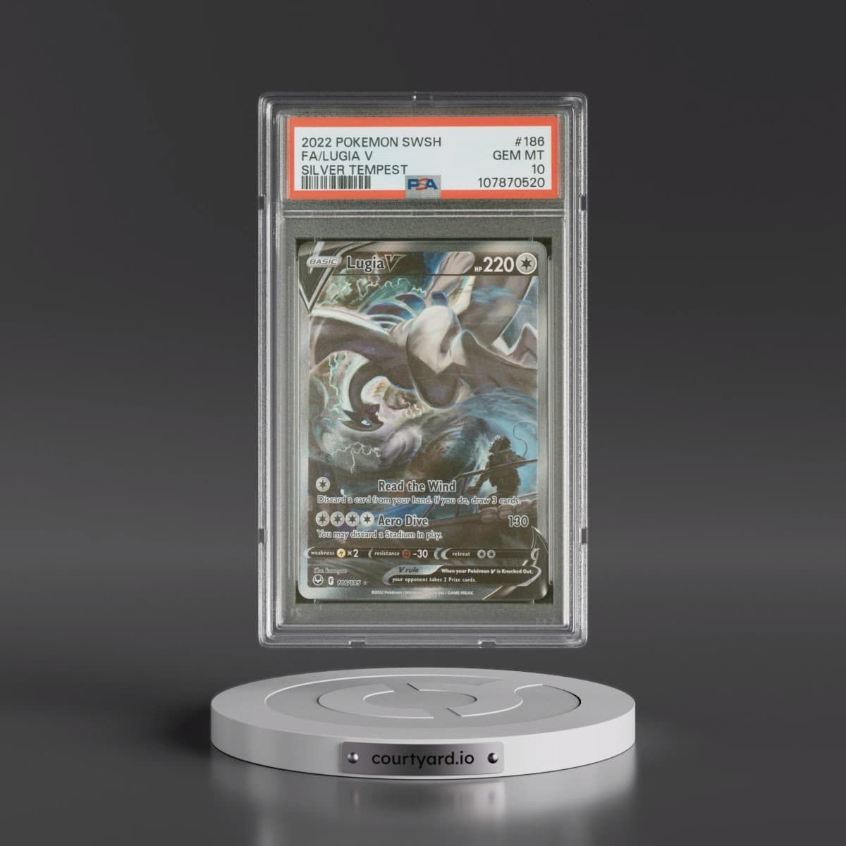 2022 Pokémon Sword & Shield Silver Tempest #186 Lugia V - Holo Full Art (PSA 10 GEM MINT)