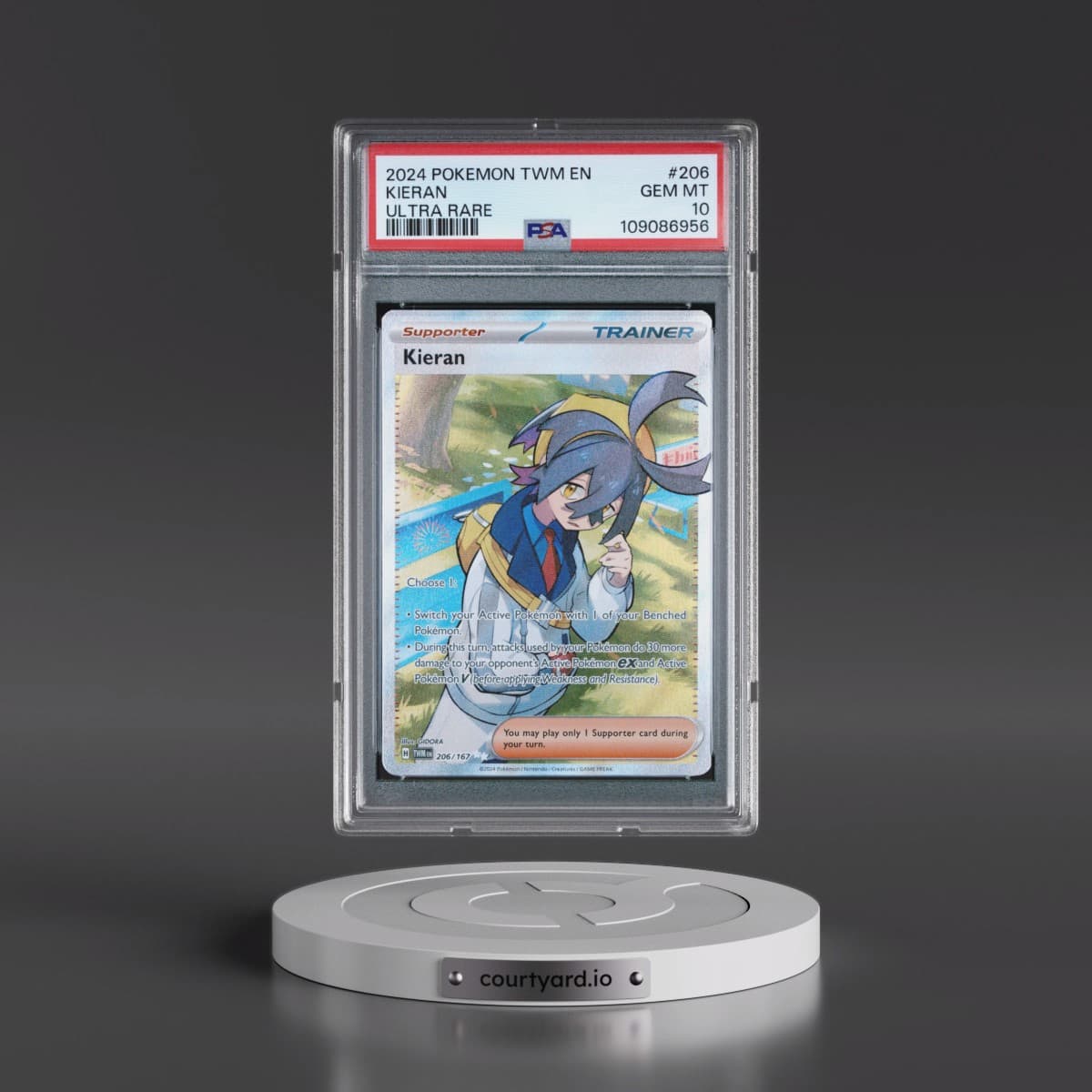 2024 Pokémon Twm EN-Twilight Masquerade #206 Kieran - Ultra Rare (PSA 10 GEM MINT)