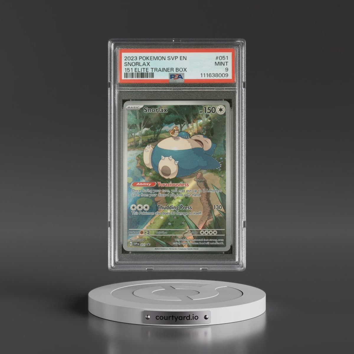 2023 Pokémon Svp EN-SV Black Star Promo #051 Snorlax - 151 Elite Trainer Box (PSA 9 MINT)