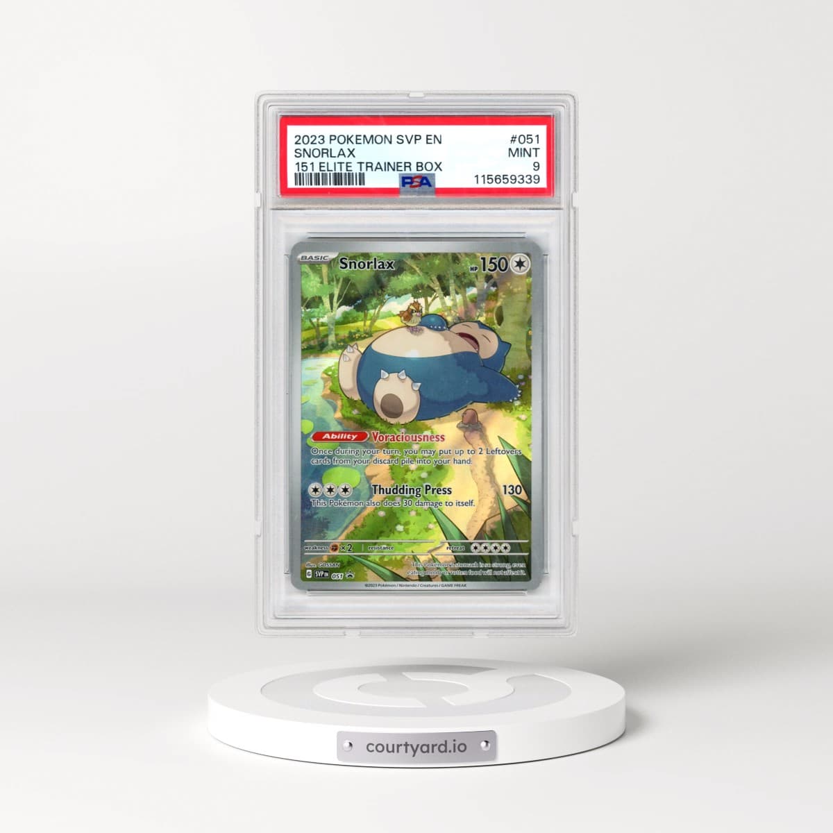 2023 Pokémon Svp EN-SV Black Star Promo #051 Snorlax - 151 Elite Trainer Box (PSA 9 MINT)