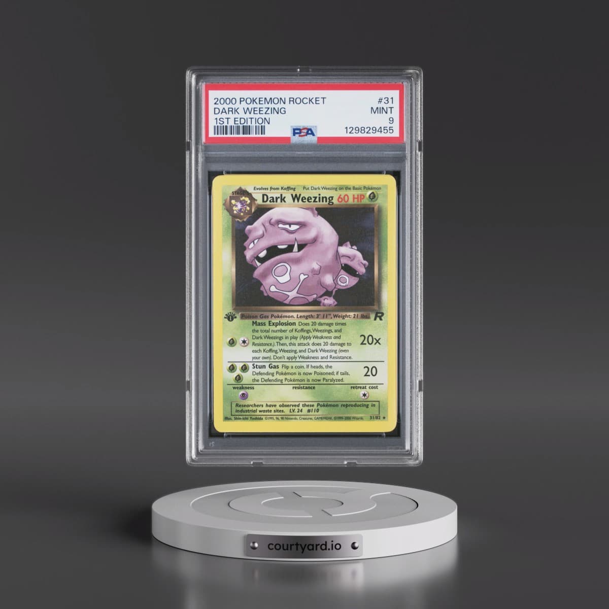 2000 Pokémon Rocket #31 Dark Weezing - 1st Edition (PSA 9 MINT)