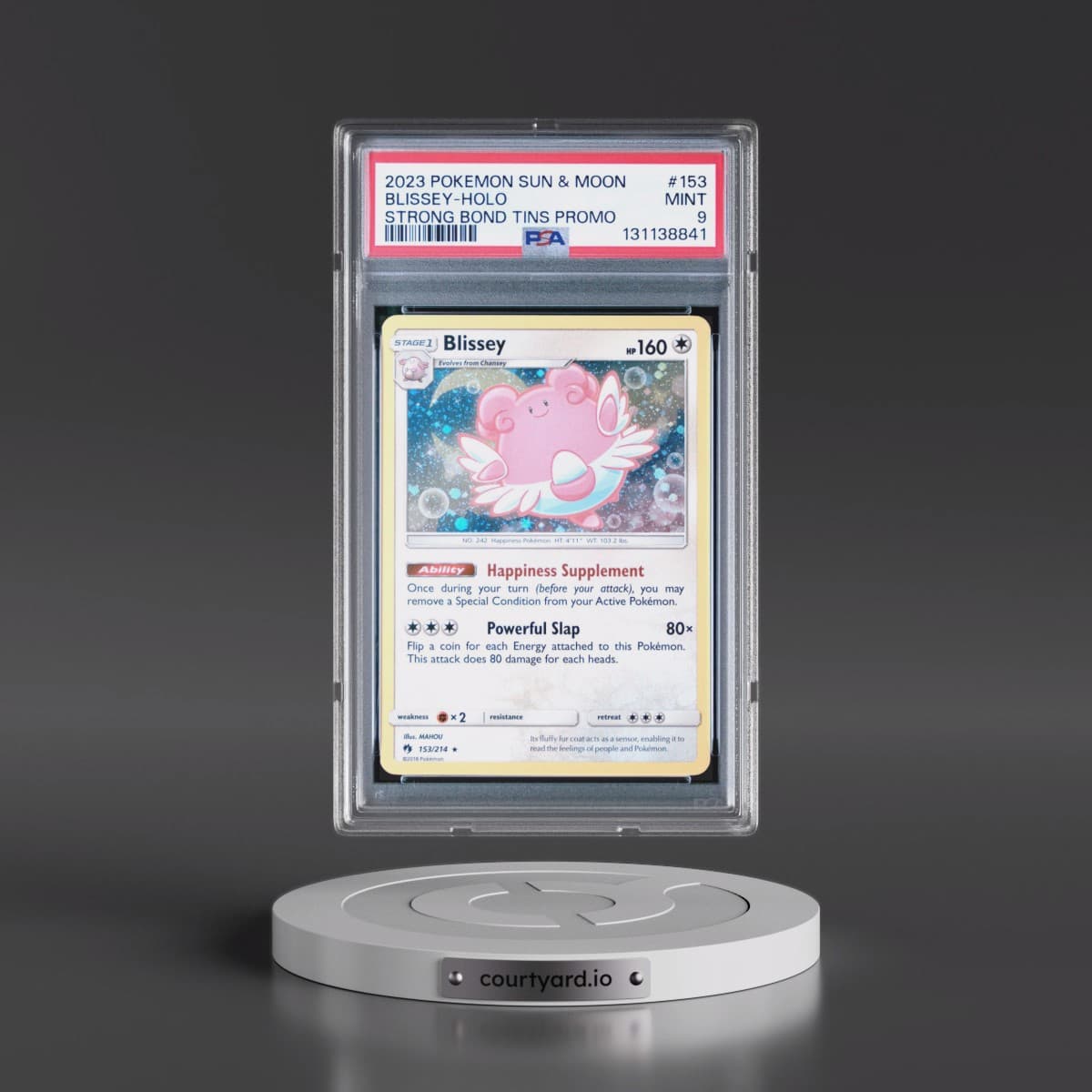 2023 Pokémon Sun & Moon Strong Bond Tins Promo #153 Blissey - Holo (PSA 9 MINT)
