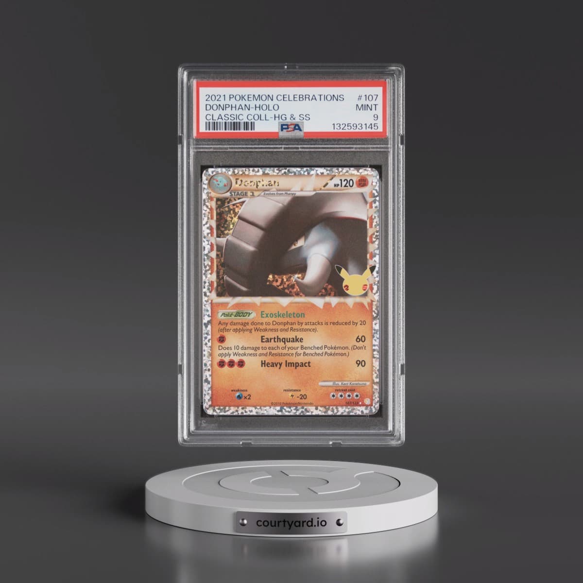 2021 Pokémon Celebrations Classic Collection #107 Donphan - Holo (PSA 9 MINT)