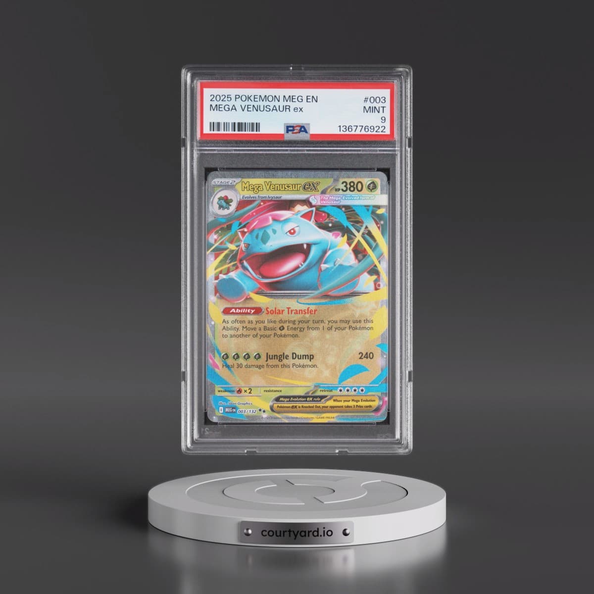 2025 Pokémon Meg EN-Mega Evolution #003 Mega Venusaur EX - Holo (PSA 9 MINT)