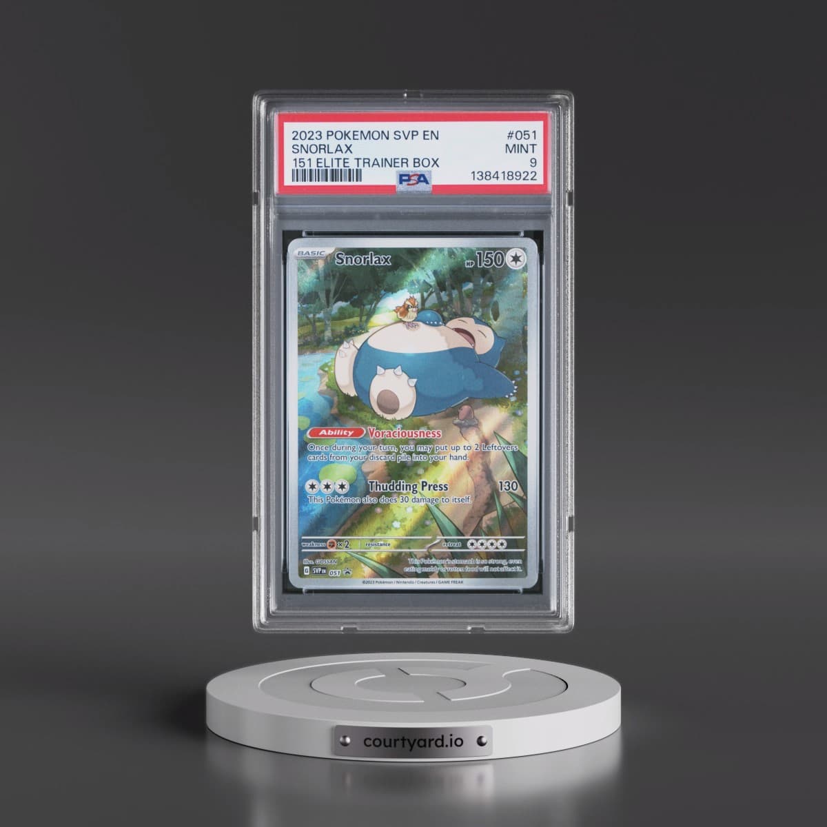 2023 Pokémon Svp EN-SV Black Star Promo #051 Snorlax - 151 Elite Trainer Box (PSA 9 MINT)
