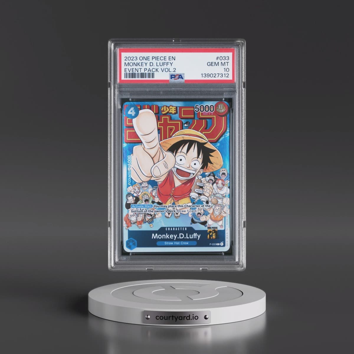 2023 One Piece Promos #033 Monkey D. Luffy - Event Pack Vol.2 (PSA 10 GEM MINT)