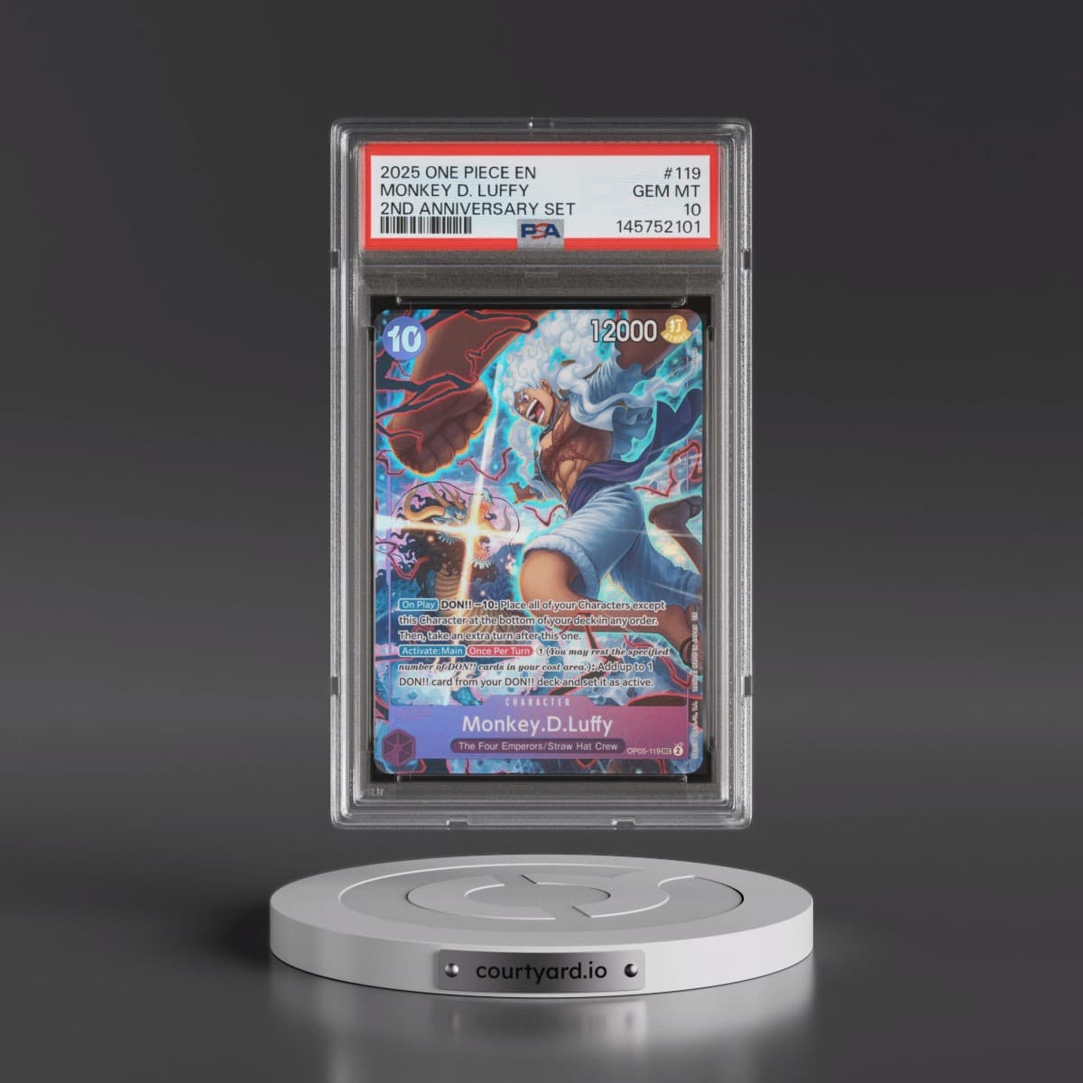 2025 One Piece English Version 2nd Anniversary Set #119 Monkey D. Luffy (PSA 10 GEM MINT)