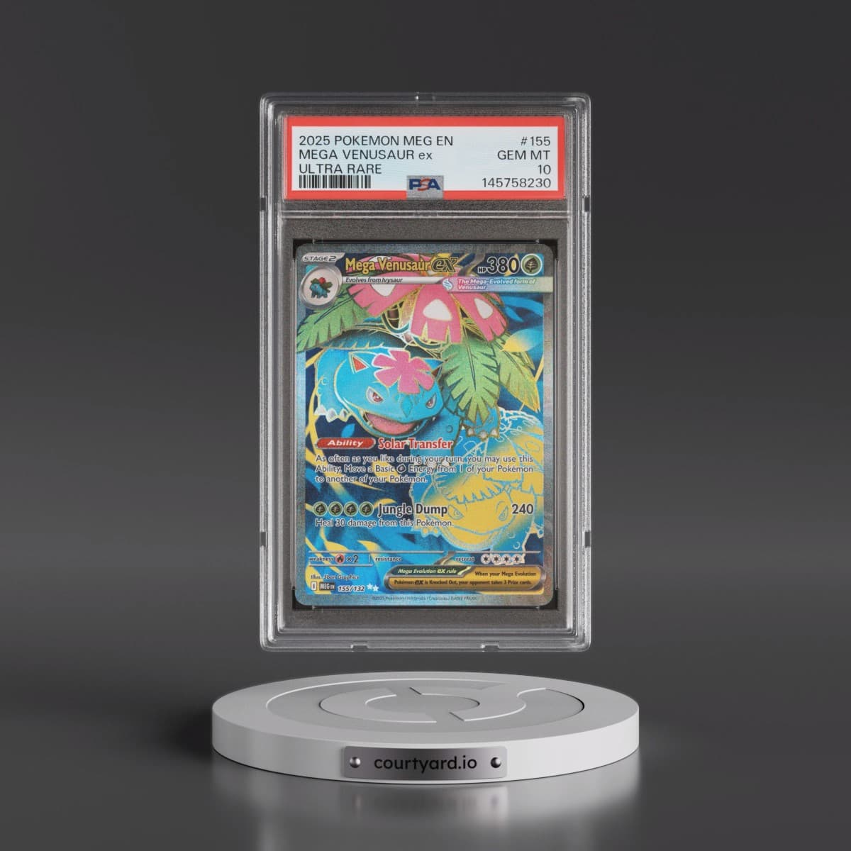 2025 Pokémon Meg EN-Mega Evolution #155 Mega Venusaur EX - Holo Ultra Rare (PSA 10 GEM MINT)