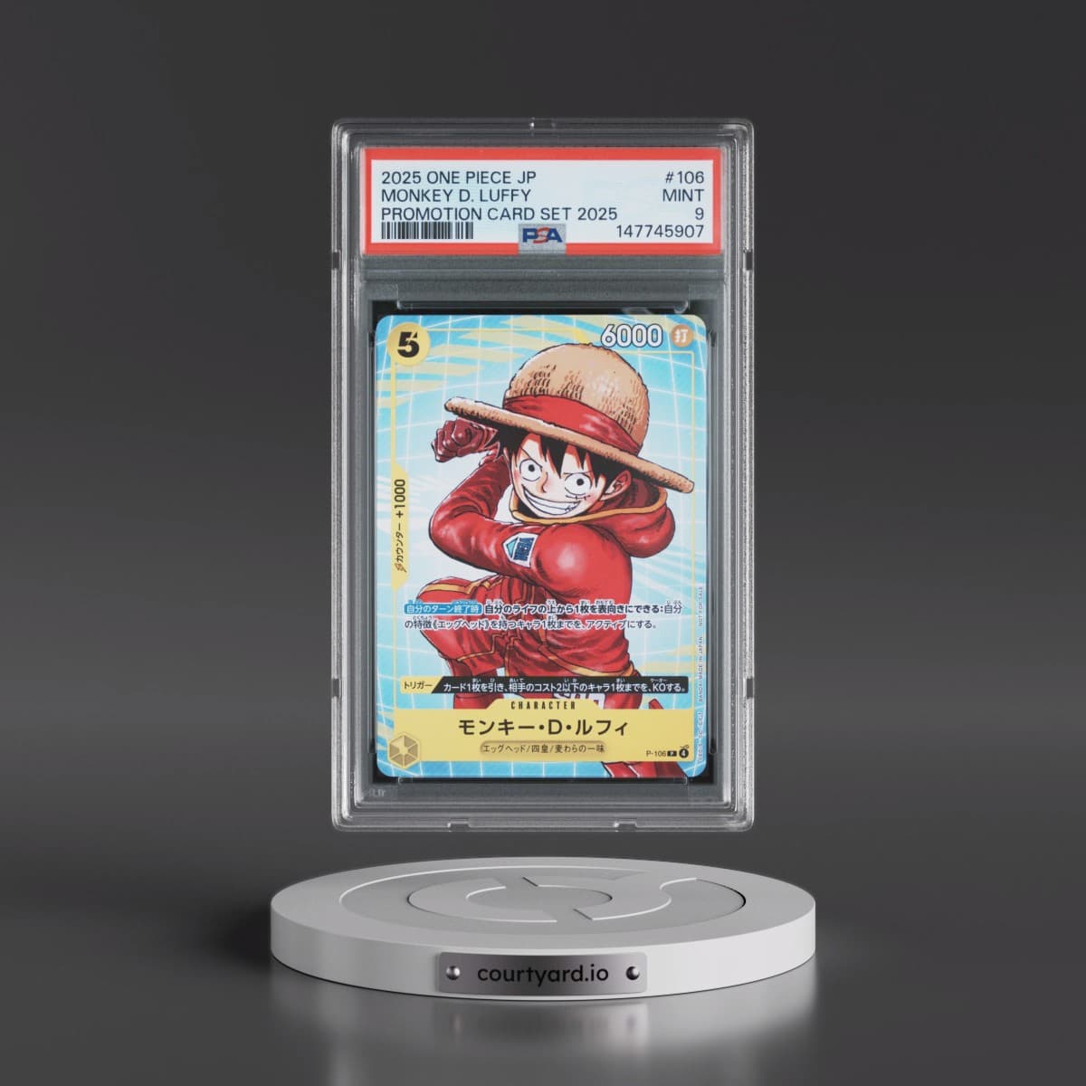 2025 One Piece Japanese Promotion Card Set 2025 #106 Monkey D. Luffy (PSA 9 MINT)
