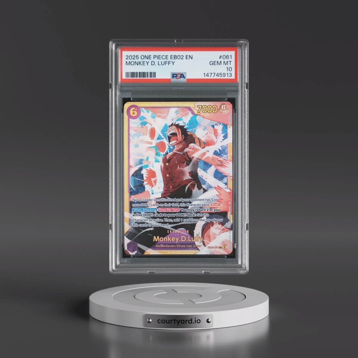 2025 One Piece EB02-Extra Booster -Anime 25th Collection #061 Monkey D. Luffy (PSA 10 GEM MINT)