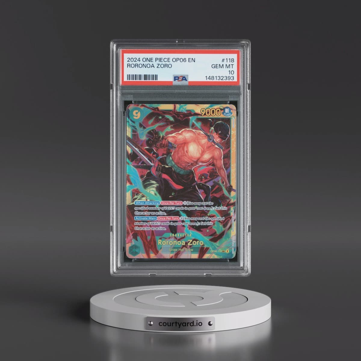 2024 One Piece OP06-Wings of the Captain #118 Roronoa Zoro (PSA 10 GEM MINT)
