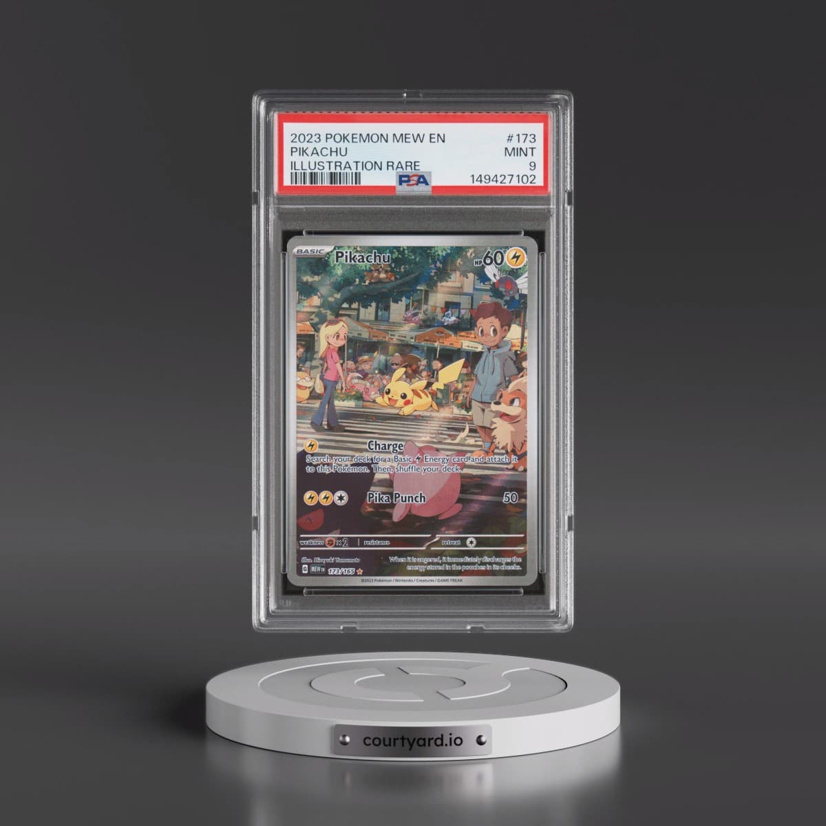 2023 Pokémon Mew EN-151 #173 Pikachu - Illustration Rare (PSA 9 MINT)