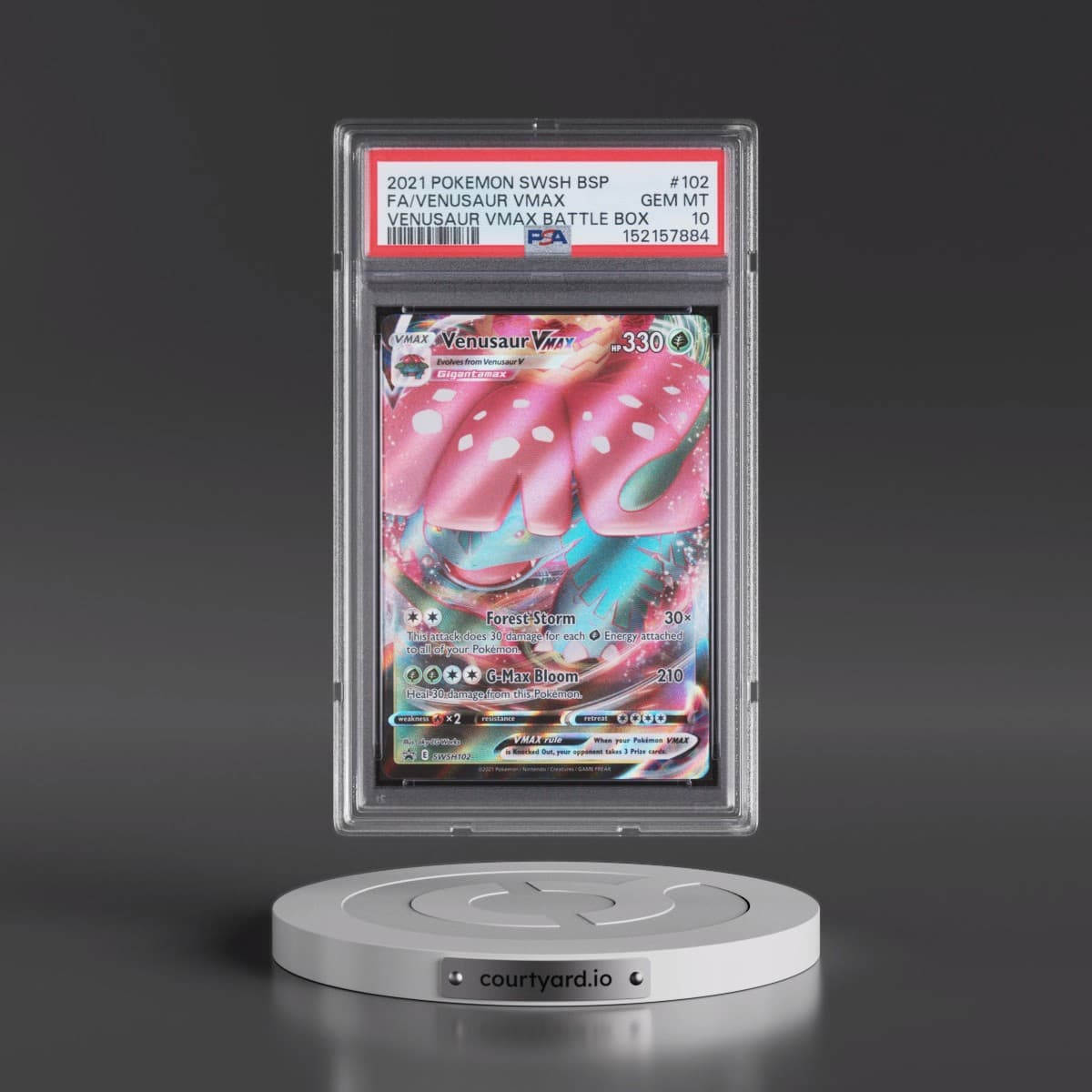 2021 Pokémon Swsh Black Star Promo #102 Venusaur Vmax - Full Art Venusaur Vmax Battle Box (PSA 10 GEM MINT)