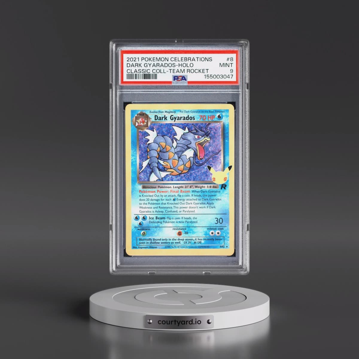 2021 Pokémon Celebrations Classic Collection #8 Dark Gyarados - Holo (PSA 9 MINT)